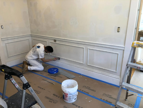 Kitchen Remodeling Custom Millwork Prepped for Paint