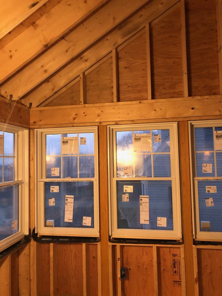 Interior of construction for new sunroom