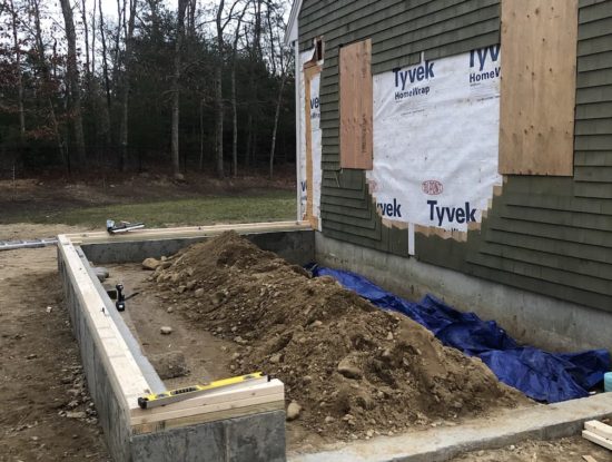 Home garage addition foundation
