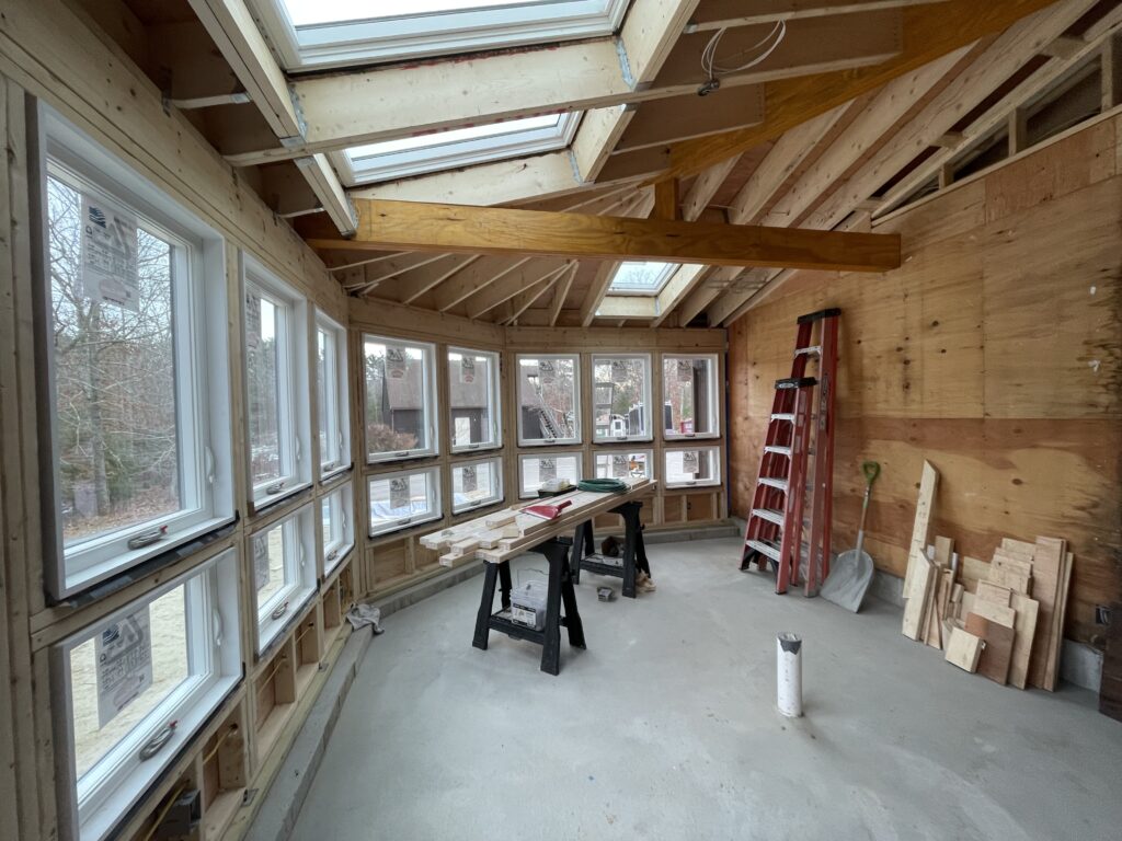 Unfinished interior of Greenhouse Addition in Plymouth