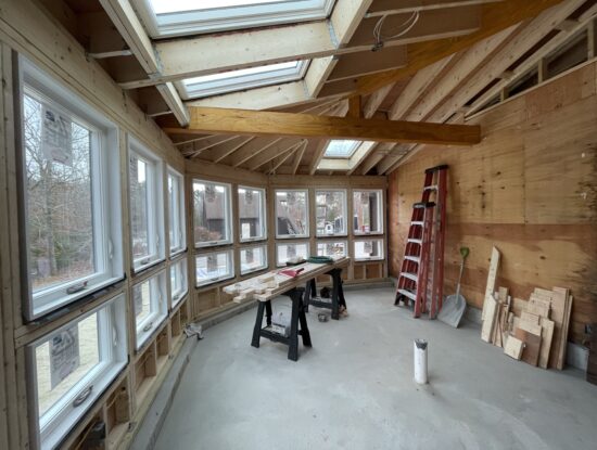 Unfinished interior of Greenhouse Addition in Plymouth