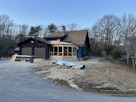 Roof framing of Greenhouse Addition in Plymouth