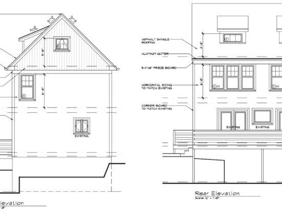 Elevation Plans for Summer Cottage Home Addition