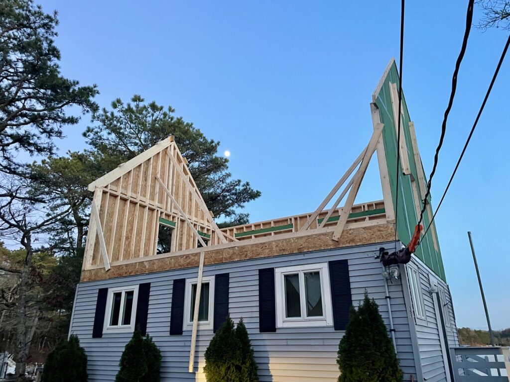Gable framing for summer cottage home addition