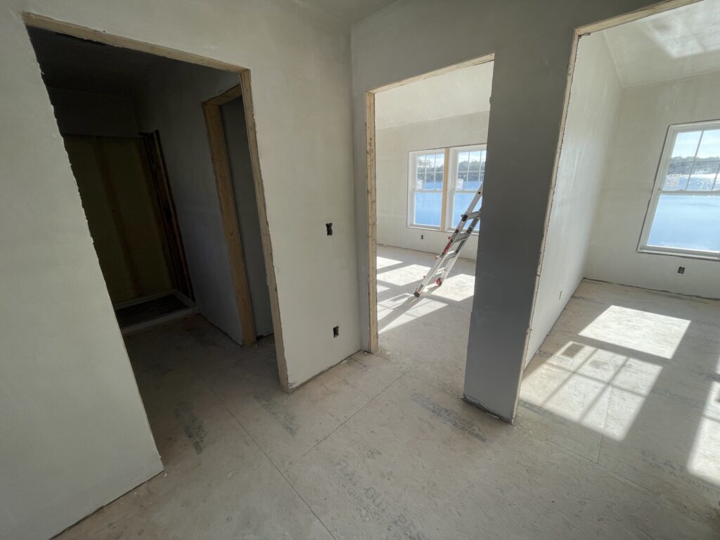 Boarded and Plastered walls for Home Addition in Plymouth