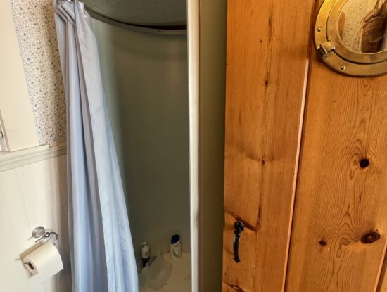 Before new remodeled bathroom with small shower