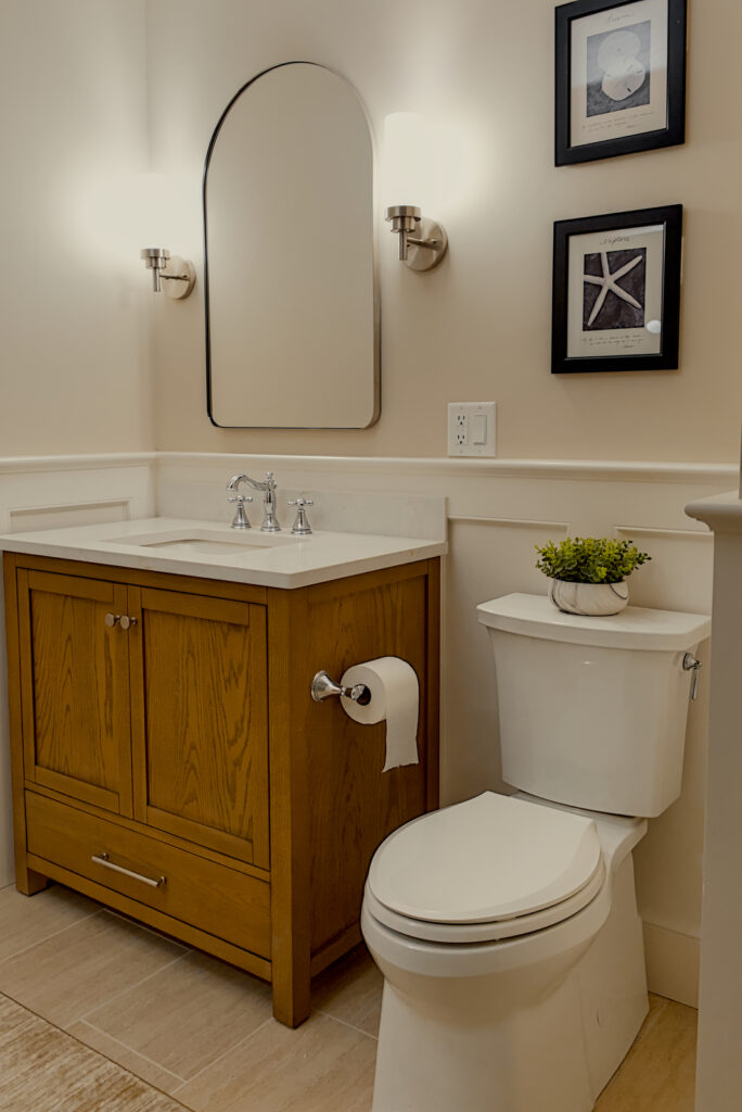 Bathroom remodel in Kingston showing new vanity