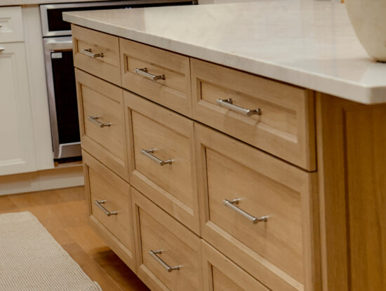 Kingston kitchen remodel island cabinets with organized storage for pots, pans, and utensils