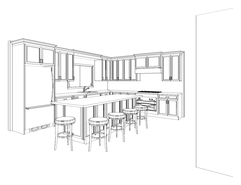 Kitchen remodel rendering for Kingston home