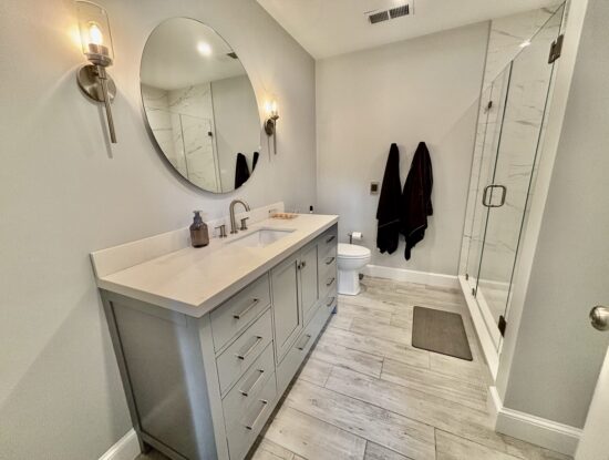 Kingston guest bathroom remodel modernized against extremely dated original bath
