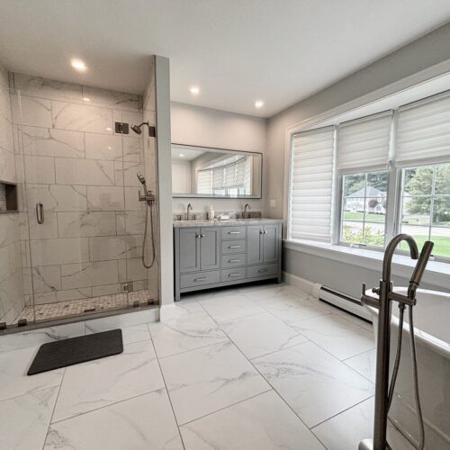Kingston master bathroom remodel with double vanity